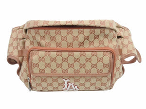 極美品 GUCCI グッチ ウエストポーチ LAエンジェルス コラボ 536842 ベージュ 2way GGキャンバス リュック ユニセックス 40412 正規品