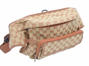 極美品 GUCCI グッチ ウエストポーチ LAエンジェルス コラボ 536842 ベージュ 2way GGキャンバス リュック ユニセックス 40412 正規品