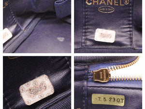 シャネル CHANEL バニティバッグ デニム ネイビー レディース ゴールド金具 バッグ 良品 中古 40460
