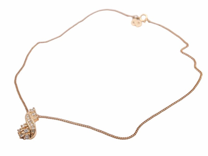 Christian Dior クリスチャンディオール ネックレス ゴールド ラインストーン ヴィンテージ レディース 美品 40474