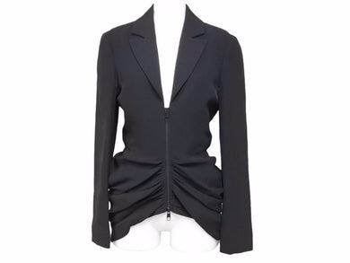 Christian Dior クリスチャンディオール ピークドラペルドレープデザインジップジャケット 7C21222A1624 サイズ36 中古 40489