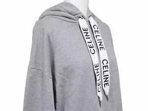 CELINE セリーヌ 21AW ロゴドロープルオーバーパーカー ルーズスウェット 2Y468052H ライトグレー 中古 40494