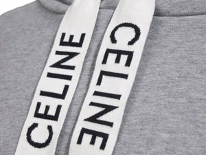 CELINE セリーヌ 21AW ロゴドロープルオーバーパーカー ルーズスウェット 2Y468052H ライトグレー 中古 40494