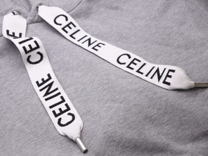 CELINE セリーヌ 21AW ロゴドロープルオーバーパーカー ルーズスウェット 2Y468052H ライトグレー 中古 40494
