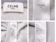 Load image into Gallery viewer, CELINE セリーヌ 21AW ロゴドロープルオーバーパーカー ルーズスウェット 2Y468052H ライトグレー 中古 40494