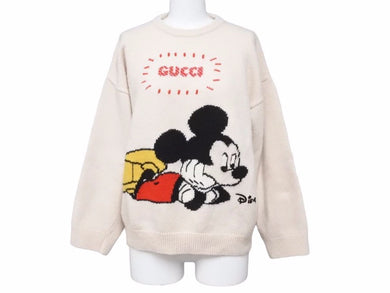 GUCCI グッチ ニットセーター 長袖 トップス ミッキー ディズニー ピンク アイボリー 606203 サイズXS レディース 美品 40949