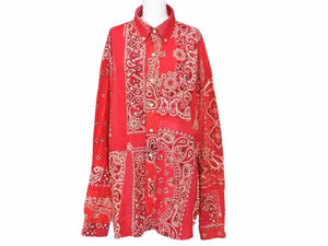 READYMADE レディメイド シャツ ヴィンテージ バンダナ 再構築 シャツ 赤 レッド RE-CO-CO-00-00-139 美品 40507