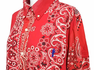 READYMADE レディメイド シャツ ヴィンテージ バンダナ 再構築 シャツ 赤 レッド RE-CO-CO-00-00-139 美品 40507