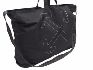 OFF-WHITE オフホワイト 2WAYトートバッグ ショルダーバッグ VIRGIL ABLOH ヴァージルアブロー ブラック シルバー 美品 40575