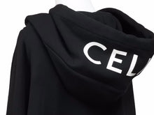 Load image into Gallery viewer, CELINE セリーヌ パーカー ロゴ エディスリマン期 2Y497052H ジップアップ パーカー ブラック フード ルーズ フィット 美品 40591