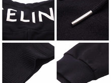 Load image into Gallery viewer, CELINE セリーヌ パーカー ロゴ エディスリマン期 2Y497052H ジップアップ パーカー ブラック フード ルーズ フィット 美品 40591