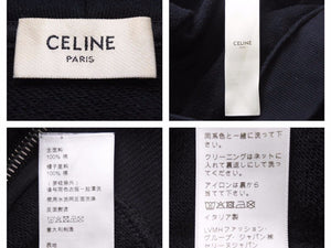 CELINE セリーヌ パーカー ロゴ エディスリマン期 2Y497052H ジップアップ パーカー ブラック フード ルーズ フィット 美品 40591