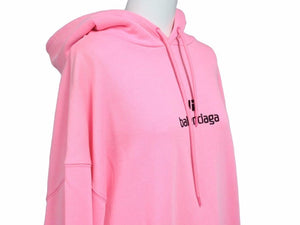 BALENCIAGA バレンシアガ 2020SS デムナ ヴァザリア パーカー ロゴ 578135 サイズ L プルオーバー ピンク 美品 40593