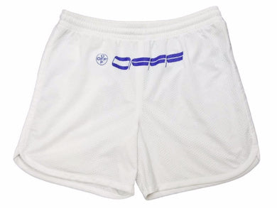 Off-White オフホワイト メッシュ ハーフパンツ ヴァージル アブロー ホワイト ブルー ポリエステル メンズ サイズXL 美品 40614 