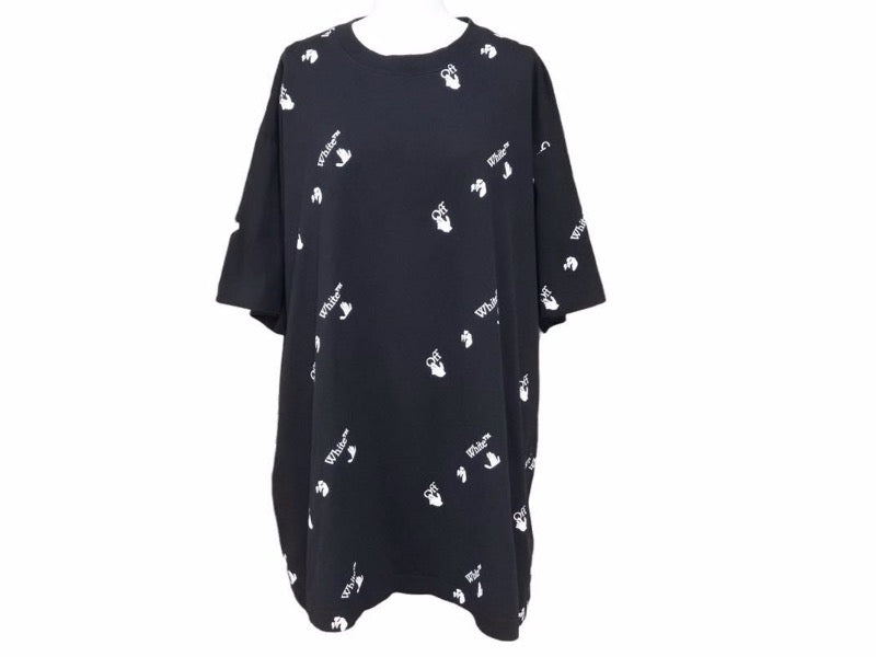 OFF-WHITE オフホワイト OW ALLOVER ロゴ Ｔシャツ 半袖シャツ トップス OMAA038R21JER010 サイズS 美品 40647 
