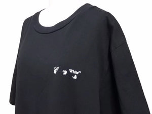 OFF-WHITE オフホワイト 刺繍 ロゴＴシャツ 20AW 半袖シャツ トップス ブラック OMAA027E20JER001 サイズXL 美品 40649