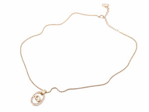 CHRISITAN DIOR クリスチャンディオール CD ロゴ ネックレス ラインストーン レディース 美品 中古 40711