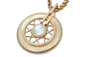Christian Dior クリスチャンディオール ネックレス メダル ロングチェーン CDロゴ ゴールド GP カラーストーン 美品 中古 40718