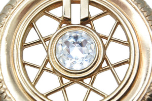 Christian Dior クリスチャンディオール ネックレス メダル ロングチェーン CDロゴ ゴールド GP カラーストーン 美品 中古 40718