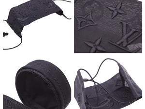 未使用 ルイヴィトン 黒色 LOUIS VUITTON ルイヴィトン M77147 モノグラム メッシュ マスク カバー キーホルダーフック付き 40733 正規品