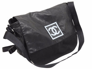 CHANEL シャネル ショルダーバッグ ココマーク スポーツライン A23810 ８番代 ブラック ライトグレー 中古 40743