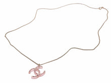 画像をギャラリービューアに読み込む, CHANEL シャネル ココマーク ロゴ ジュエリー ラインストーン ネックレス ペンダント 04A クリア ピンク ゴールド 中古 40757