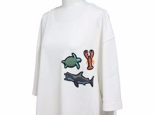 Louis Vuitton ルイヴィトン ビーズアニマルアンドモノグラムTシャツ ホワイト HLY03W コットン 新品同様 40781