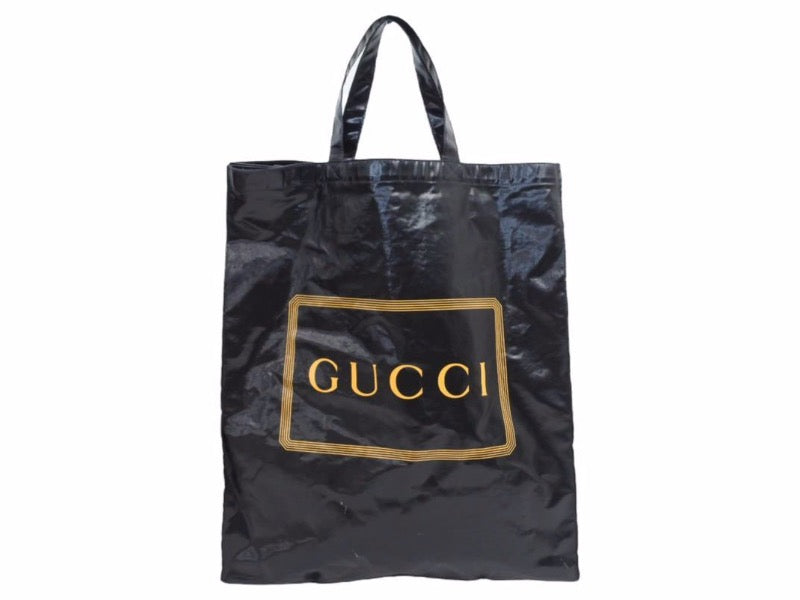 GUCCI グッチ ミディアム トートバッグ ロゴプリント ブラック バッグ カバン 鞄 黒 575140 美品 中古 40789
