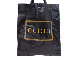GUCCI グッチ ミディアム トートバッグ ロゴプリント ブラック バッグ カバン 鞄 黒 575140 美品 中古 40789