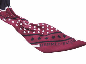 HERMES エルメス ツイリー グラントゥラララ ブラック ボルドー タグなし 85cm 中古 40814