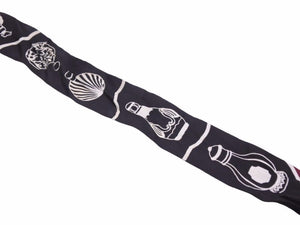 HERMES エルメス ツイリー グラントゥラララ ブラック ボルドー タグなし 85cm 中古 40814