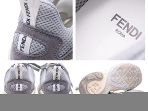 FENDI フェンディ スニーカー フルイド グレー ホワイト 8E7043 A8P4 サイズ38 中古 40815