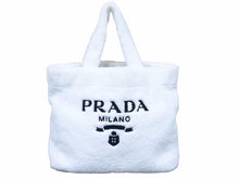 Load image into Gallery viewer, PRADA プラダ 21SS TERRY ハンドバッグ トートバッグ ホワイト ロゴ 1BG1302DXO 新品同様 40825
