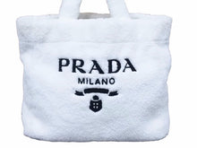 Load image into Gallery viewer, PRADA プラダ 21SS TERRY ハンドバッグ トートバッグ ホワイト ロゴ 1BG1302DXO 新品同様 40825