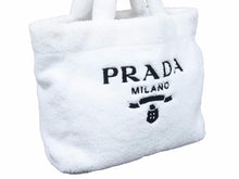 Load image into Gallery viewer, PRADA プラダ 21SS TERRY ハンドバッグ トートバッグ ホワイト ロゴ 1BG1302DXO 新品同様 40825
