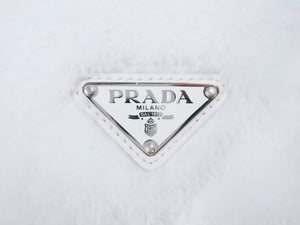 PRADA プラダ 21SS TERRY ハンドバッグ トートバッグ ホワイト ロゴ 1BG1302DXO 新品同様 40825