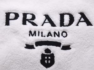 PRADA プラダ 21SS TERRY ハンドバッグ トートバッグ ホワイト ロゴ 1BG1302DXO 新品同様 40825