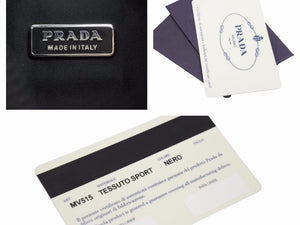 PRADA プラダ ホーボー MV515 ハンドバッグ ナイロン トライアングルロゴ ブラック 美品 中古 40873 正規品