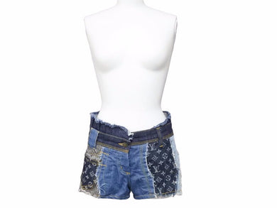 LOUIS VUITTON ルイヴィトン デニムショートパンツ 再構築 インディゴ ブルー ネイビー サイズ36 美品 40884