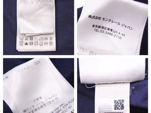 MONCLER モンクレール MAGLIA Tシャツ トップス Vネック ストライプ ワンポイント レッド ホワイト ネイビー サイズL 中古 40900