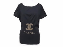 Load image into Gallery viewer, CHANEL シャネル 半袖Ｔシャツ P40676K02966 ココマーク リブ ブラック コットン シルク サイズ42 美品 40910