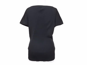 CHANEL シャネル 半袖Ｔシャツ P40676K02966 ココマーク リブ ブラック コットン シルク サイズ42 美品 40910