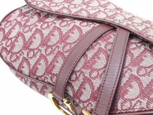 Christian Dior クリスチャンディオール トロッターサドルバッグ ワインレッド ゴールド金具 40933