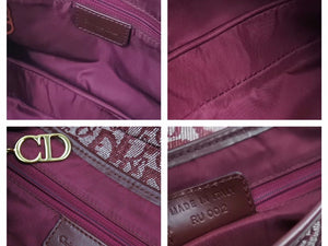 Christian Dior クリスチャンディオール トロッターサドルバッグ ワインレッド ゴールド金具 40933