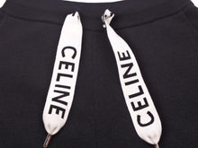 Load image into Gallery viewer, CELINE セリーヌ 21AW ジョガーパンツ スウェット ボトムス ロゴ ブラック カシミヤ 2A54Q373N サイズXS 美品 40948