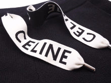 Load image into Gallery viewer, CELINE セリーヌ 21AW ジョガーパンツ スウェット ボトムス ロゴ ブラック カシミヤ 2A54Q373N サイズXS 美品 40948
