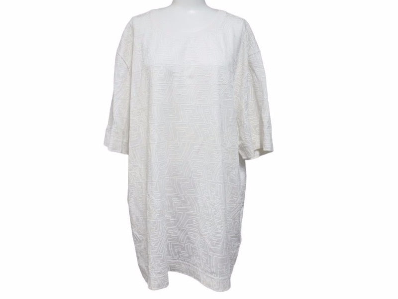 FENDI フェンディ 半袖Ｔシャツ FY0936 AGAB 14040 40956FENSI FFロゴ コットン ホワイト サイズXL 美品 40956