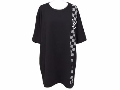LOUIS VUITTON ルイヴィトン 21SS Tシャツ 半袖 ニット 21SS ダミエ ストライプ ジャガード ブラック 美品 40971