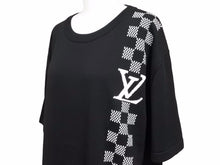 画像をギャラリービューアに読み込む, LOUIS VUITTON ルイヴィトン 21SS Tシャツ 半袖 ニット 21SS ダミエ ストライプ ジャガード ブラック 美品 40971
