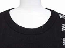 画像をギャラリービューアに読み込む, LOUIS VUITTON ルイヴィトン 21SS Tシャツ 半袖 ニット 21SS ダミエ ストライプ ジャガード ブラック 美品 40971